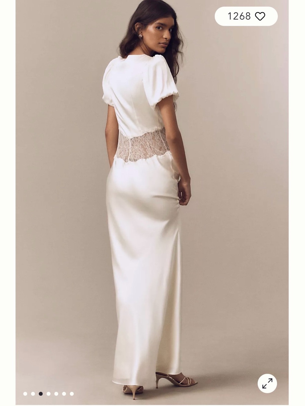 Elegant Ivory Lace-Trim Maxi Dress - Picture 2 of 6
